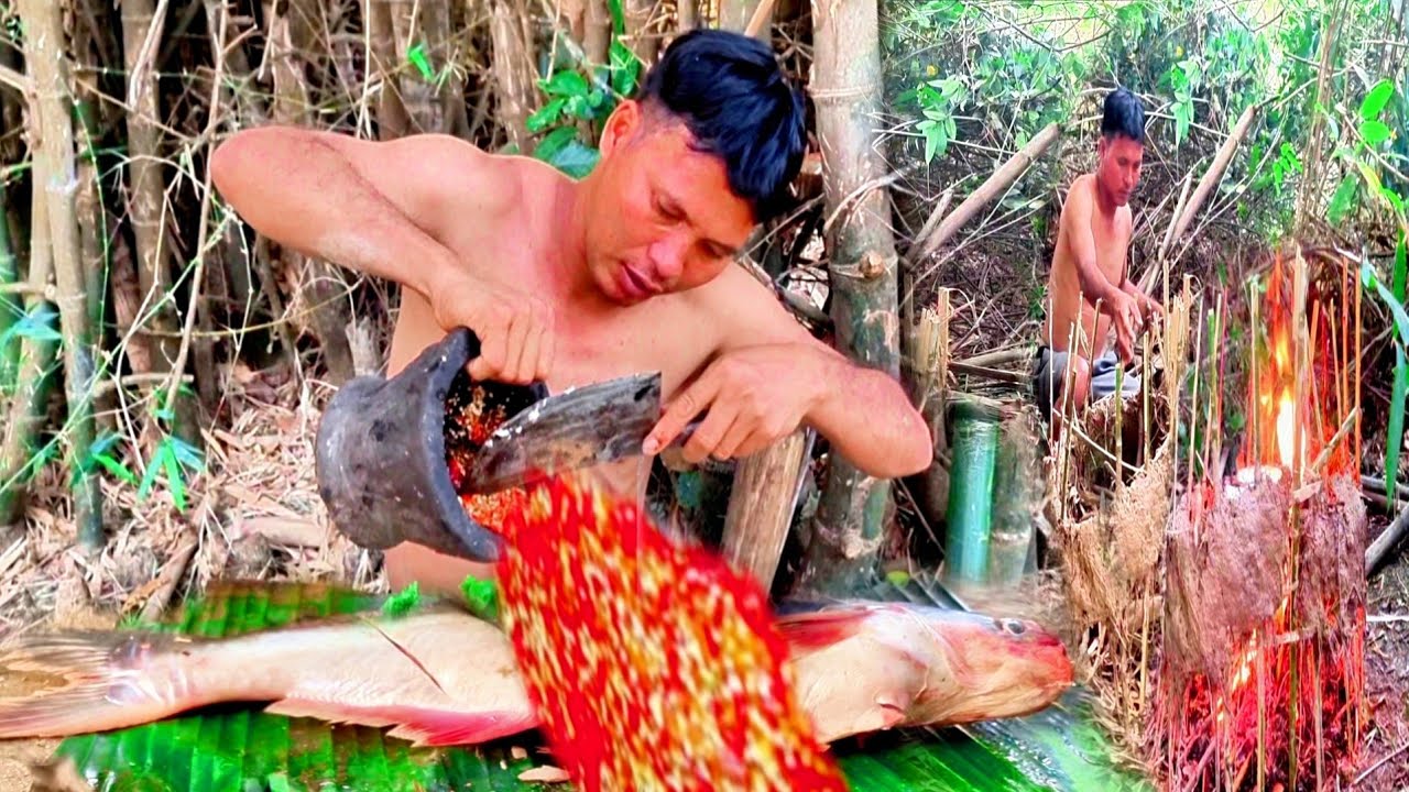 #cooking.food fish cooking and food boys cooking in the forest  eat fishs in the forest  bigfishs 