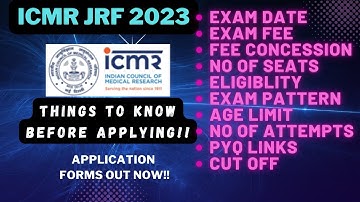 ICMR JRF 2023|| Complete Information||Online Application From Released!!