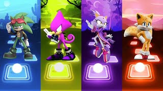 Green Sonic 🆚 Tails Exe Sonic 🆚 Blaze The Cat 🆚 Espionage Sonic | Sonic Tiles Hop EDM Rush