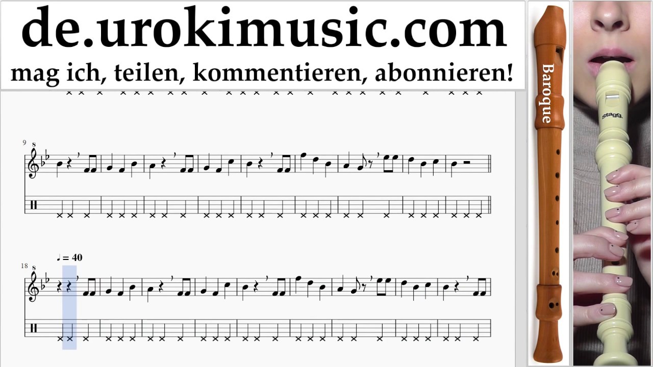Blockflötenunterricht B. Happy - Birthday Noten Lernen Teil#2 um-b995 -  YouTube