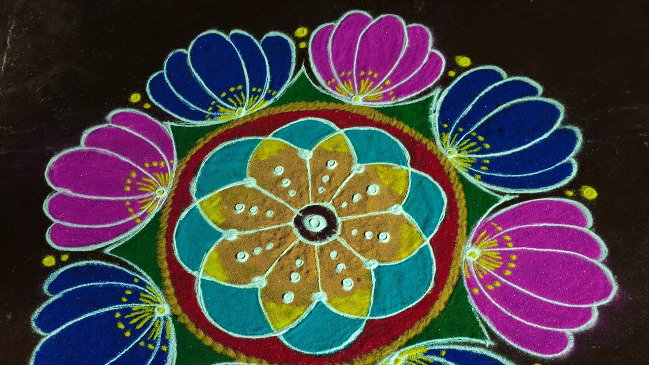 Daily beautiful rangoli 💐 💐 easy rangoli 💐