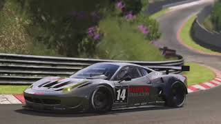 Very fast and 458 gt2 race car, best sounding ferrari v8 chasing a 488
gt3. amazing gaming experience at assetto corsa.