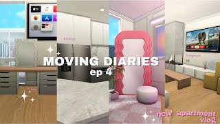 MOVING INTO MY NEW APARTMENT EP. 1♡ first night, cleaning♡  | Bloxburg Roleplay |