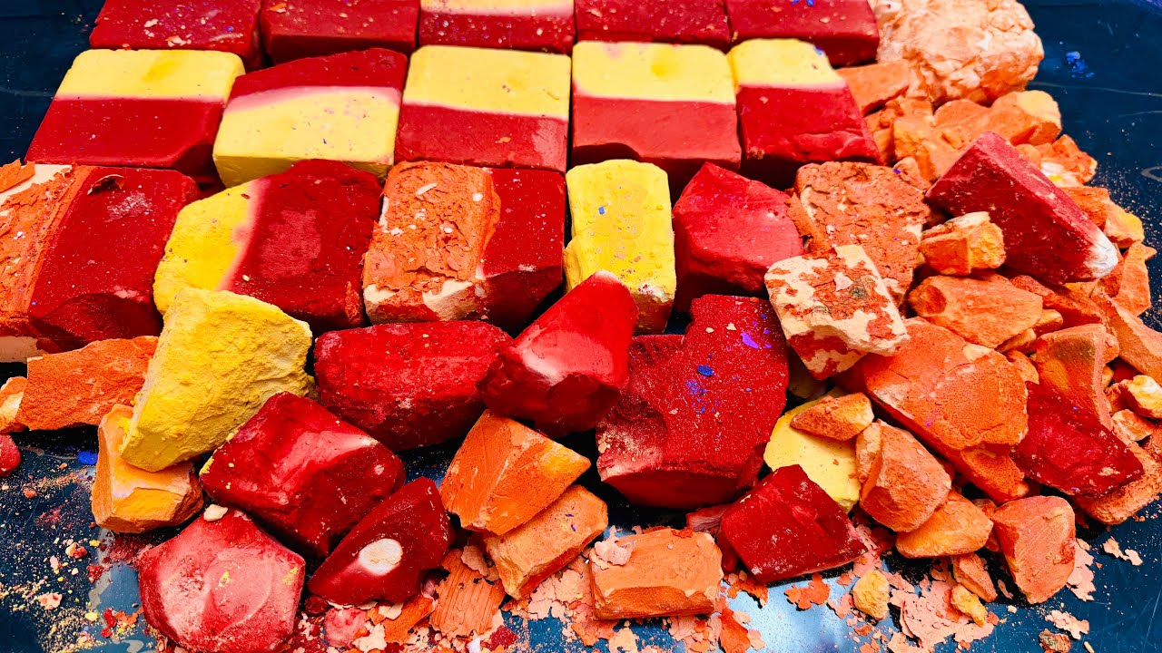 Fresh Crunchy Dyed ASMR Chalk Crush | Crispy Dyed Gym Chalk Block ...