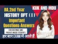 History Important Questions Answers Ba 2nd Year #kuk #historyofindia #historyimportantquestion#ba2nd