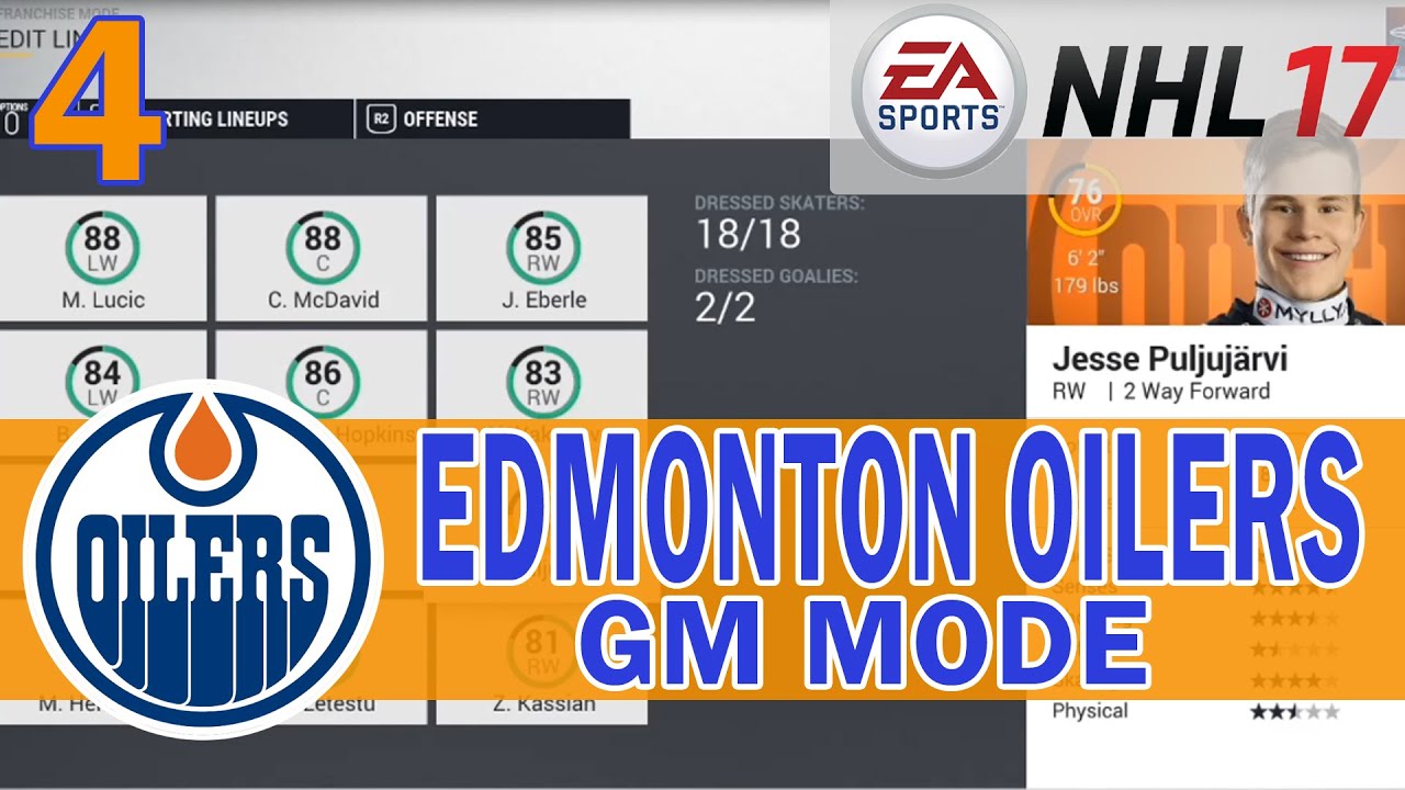 NHL 17 Edmonton Oilers Franchise Mode 