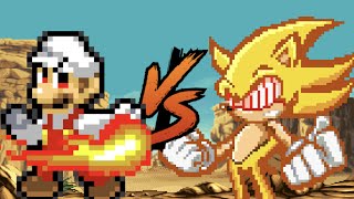 Mario Vs. Fleetway Sonic Sprite Battle