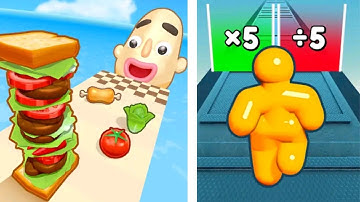 ✅ Sandwich Runner 🆚 Tall Man Run - Max Levels Game Mobile Walkthrough Video Gamplay iOS, Android