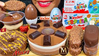 ASMR TRIPLE CHOCOLATE MOUSSE CAKE, ICE CREAM, TIRAMISU, DONUT, KINDER EGG MASSIVE Eating Sounds