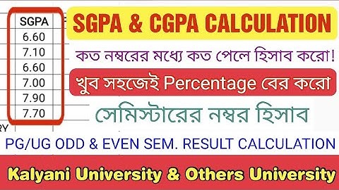 sgpa & cgpa calculation kalyani university & others university result calculation sgpa to percentage
