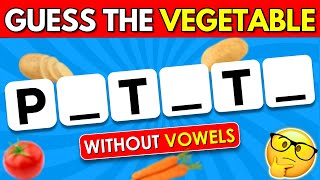 Can You Guess the Vegetable Without Vowels? ✅🥦 | Easy, Medium, Hard, Impossible