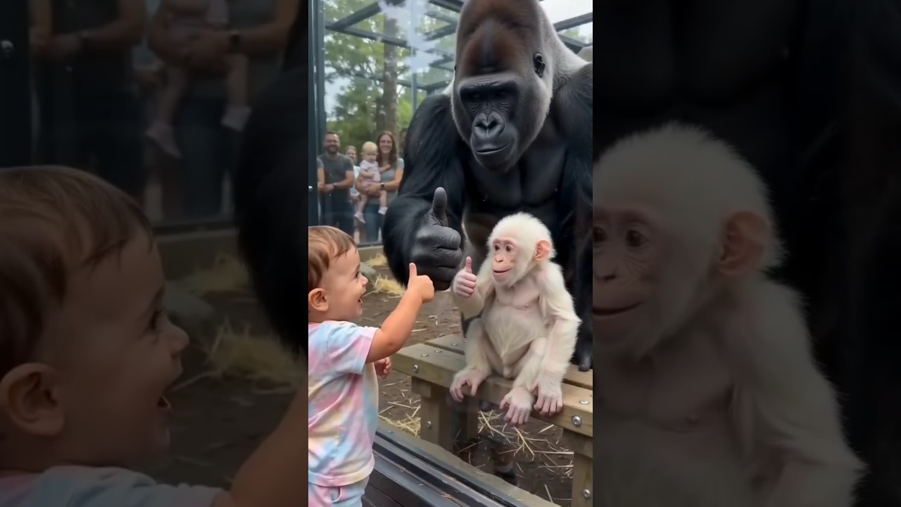 Cute Baby & Baby Gorilla Become Best Friends! 🥺❤️ #Shorts