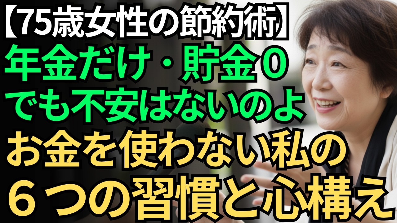 【75歳女性の節約術】年金だけ･貯金０でも不安はないの｜お金を使わない私の６つの習慣と心構え