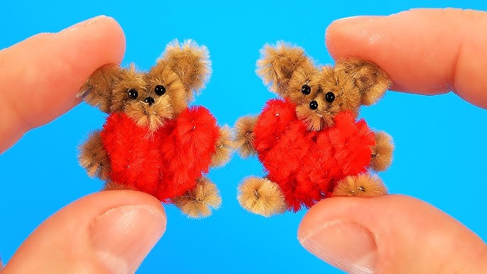 Super Cute Tiny Teddy Bear Made With Pipe Cleaners. – The Kids Niche