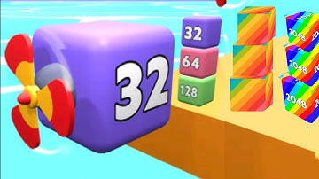 😁 happy cube 2048 vs merge balls 2048 (4096 lock ) Gameplay Walkthrough New Update
