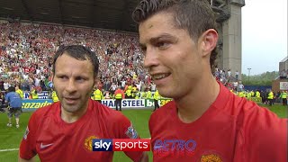 Cristiano Ronaldo & Ryan Giggs after winning Manchester United's 10th Premier League title