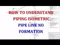 Piping line number formation in isometric drawing