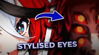 5 LEVELS of Drawing STYLIZED Anime Eyes