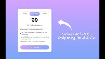 Animated Pricing Card Design using only HTML & CSS