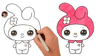 كيف ترسم hello kitty كوروميرسم سهل  تعلم الرسم  How To Draw Kuromi