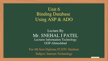 Bind Database Using ADO | 4th Sem IT,GTU