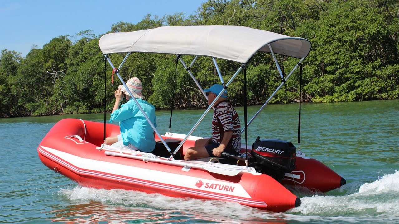 Folding 4-Bow Sun Shade Canopy Top for Inflatable Boats