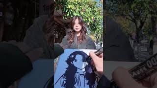 Street Artist Draws Beautiful Girl Live Wait For The Stunning Portrait Reveal