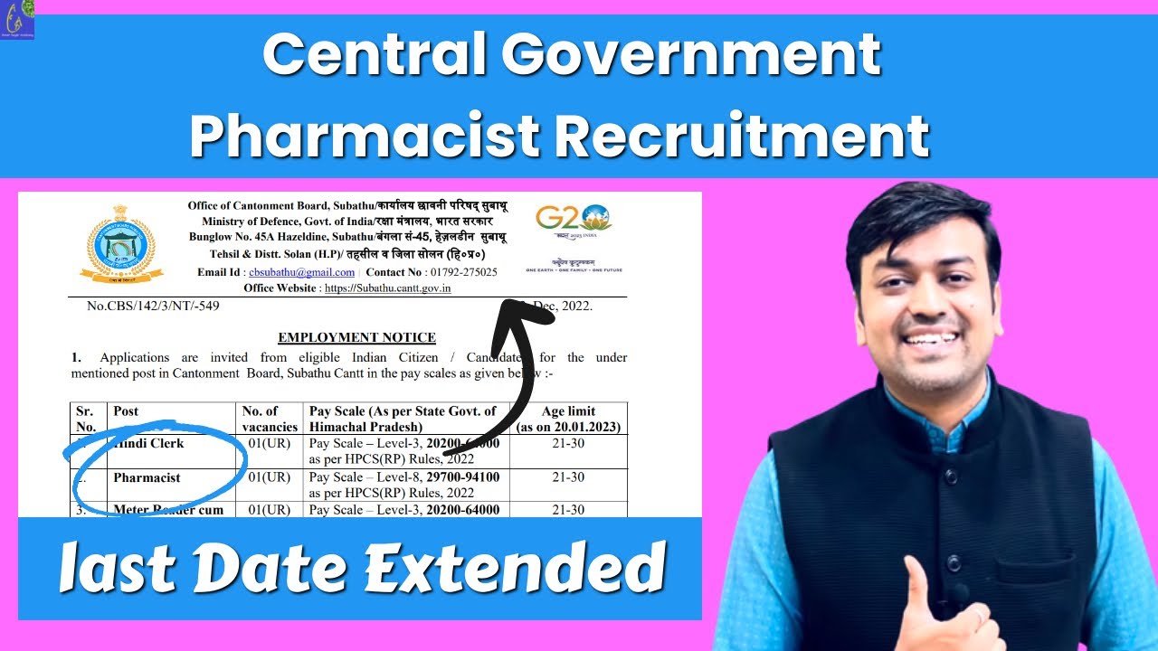Pharmacist Govt. Recruitment 202223 Pharma Job govt pharmacist Vacancy 2022 Pharmacist
