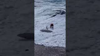 Downwind foiling session goes wrong #foil #downwind  #foiling