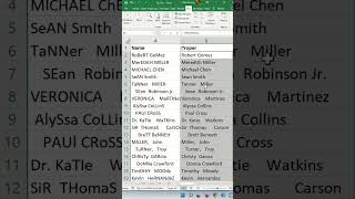 Capitalize First Letter - Clean Up Mixed Case Text - Excel Tips and Tricks #shorts