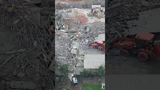 Bird&#39;s eye view: Drone footage of the building collapse in GeorgeVertical eye