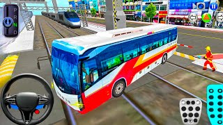 New Express Bus VS Bullet Train Crash Test - 3D Driving Class 2026 - Best Android iOS Gameplay screenshot 1