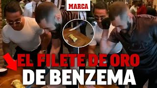 El 'polémico' filete bañado en oro que cortó Benzema con el famoso chef Nusr Et I MARCA