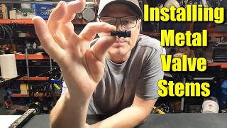 DIY Metal Valve Stem installed  on an aluminum wheel