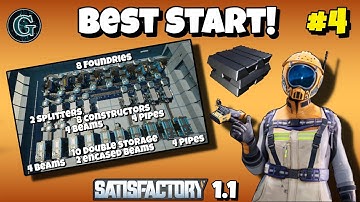 Satisfactory 1.1 Factory Build, Steel Production & Encased Beams! Best Start! #4