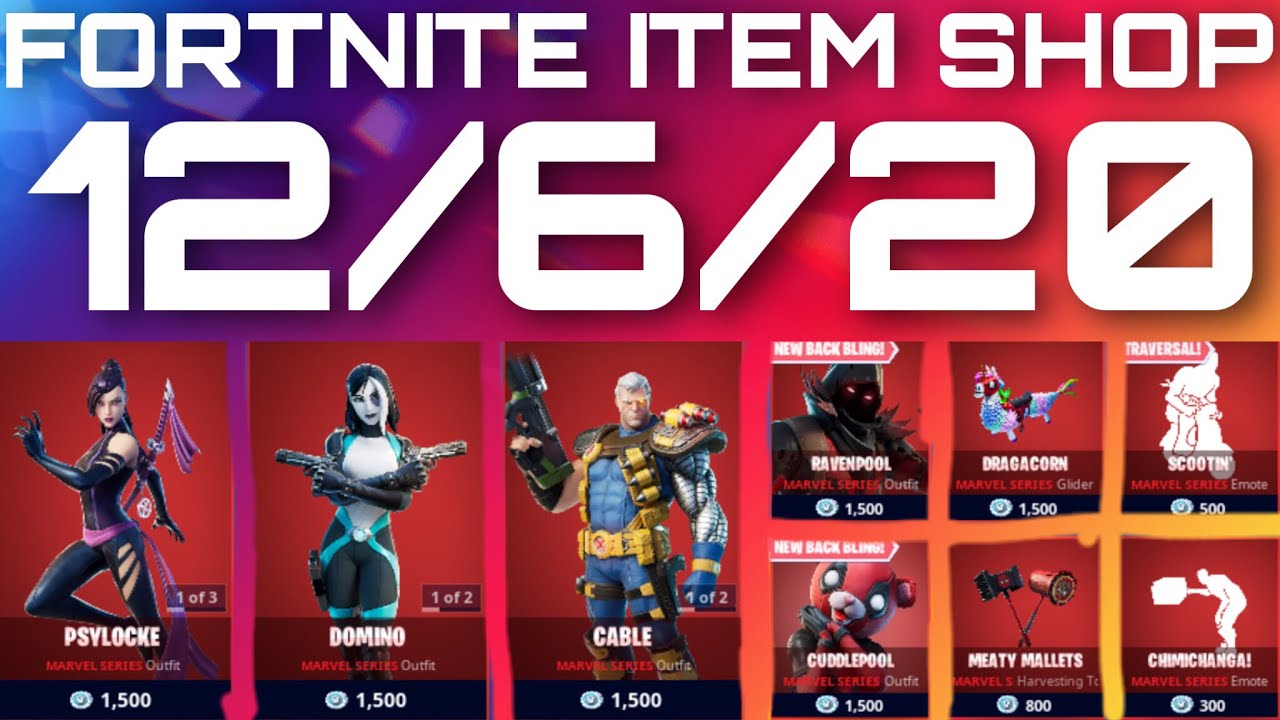 Fortnite item shop 12/6/20 MASSIVE MARVEL SHOP! YouTube