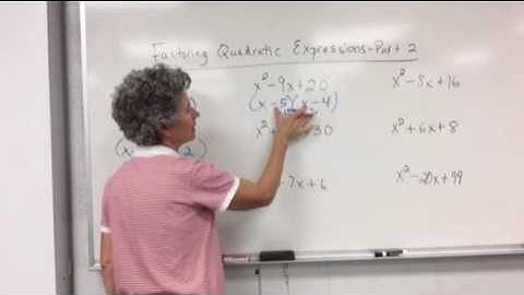 Factoring Quadratic Expressions -Part 2
