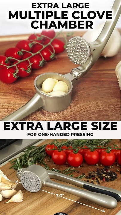 Aazon.co: Zulay Kitchen Large Preiu Garlic Press Set - Bigger Bowl