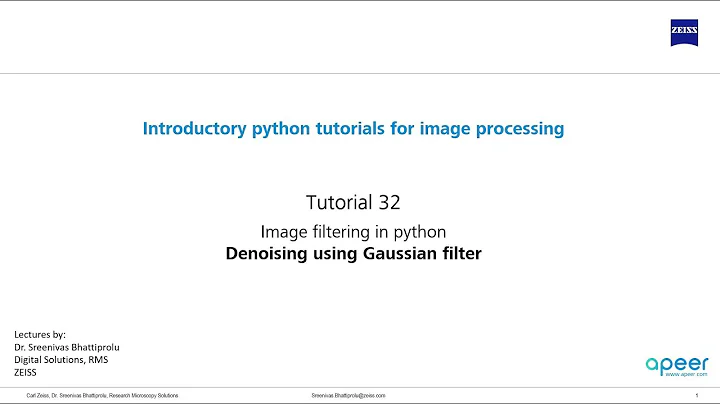 Tutorial 32 - Image filtering in python - Gaussian denoising for noise reduction