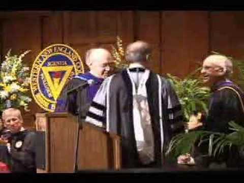 The awarding of Juris Doctor (JD) and Master of Laws (LL.M.) degrees took place May 19 at the Western New England College School of Law 2007 Commencement ceremony at Springfield Symphony Hall. The Honorable James Rosenbaum, Chief Judge for the US District Court for the District of Minnesota, served as keynote speaker and received an honorary Doctor of Law degree. Elwyn Brewster Quirk served as student commencement speaker. A native of Trinidad, Elwyn immigrated to this country at the age of 13. The School of Law awarded 157 JD degreees. Also, new this year was the awarding of the School of Law's first Master of Laws (LL.M.) degrees. Six LL.M. degrees were awarded. The graduate program was created to help educate practicing attorneys in the expanding area of estate planning and elder law. Western New England College is the only School of Law in the Northeast and one of only a few in the nation to offer an advanced degree in estate planning and elder law.