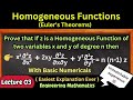Lec 03.Prove that if z is a Homogeneous function of x and y of degree n then prove |Homogenous Funct