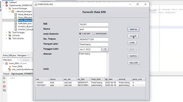 Aplikasi CRUD Formulir Data SIM pada Java netbeans & MySql