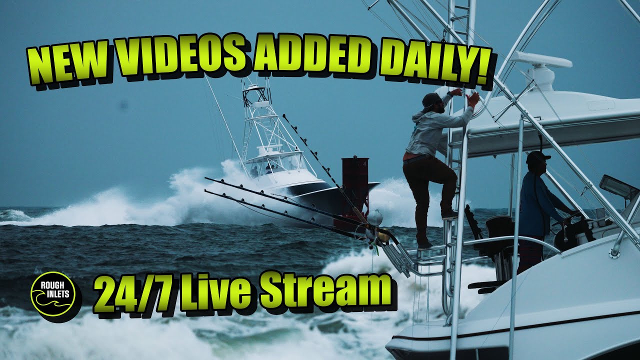 LIVE: Rough Inlets & Big Waves 24/7 🔴 4K Boat Cam & Ocean Sounds - New Videos Daily