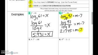 7.7 Solving Exponential Equations Using Logs