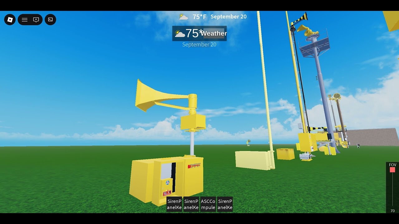 Federal Signal Thunderbolt 1000T tornado siren test alert and attack Roblox 05/02/26.