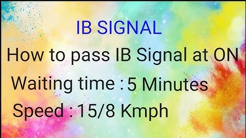 IB signal, intermediate block signaling system IBS,Defective IB signal, how to pass ib signal at on