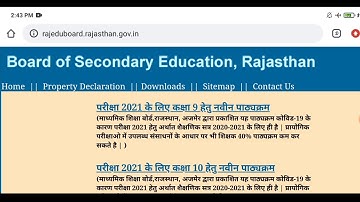 RBSE Class 9 to 12 New Syllabus 2021