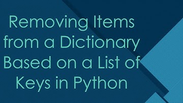 Removing Items from a Dictionary Based on a List of Keys in Python