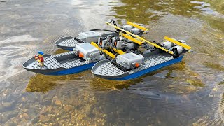 I Built a Working LEGO Trimaran Boat!