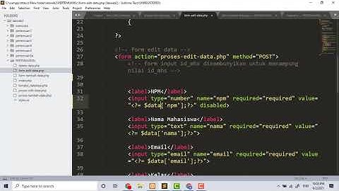 pemogrman web crud native - edit/ update data ke database